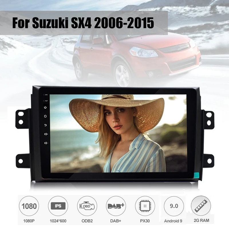 

Android 9.0 2+32G Car DvD Stereo for Suzuki SX4 2006-2015, 9 Inch 2 Din HD IPS Touchscreen GPS Navigation Multimedia Player Supp