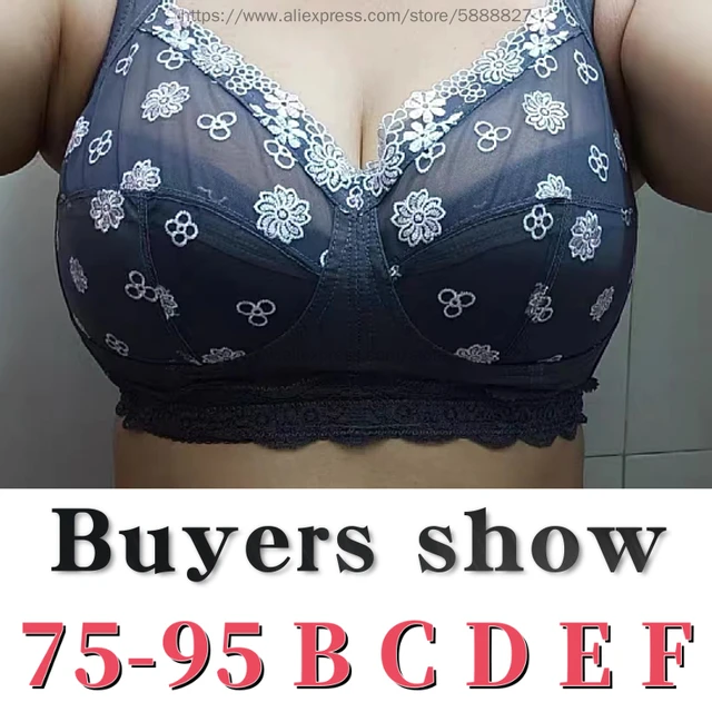 Lace Wireless Bras for Women Full Coverage Underwear Non Padded Minimizer Bra  Female Sexy Lingerie 36 38 40 42 C D E F G H I J - AliExpress