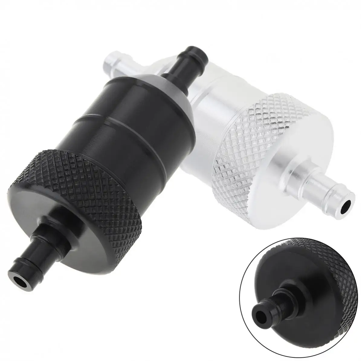 

1/4" 6mm Motorcycle Fuel Filter Aluminum Alloy Black Petrol Filter Gas Cleaner Oil Filter Cleaner for Dirt Bike / ATV