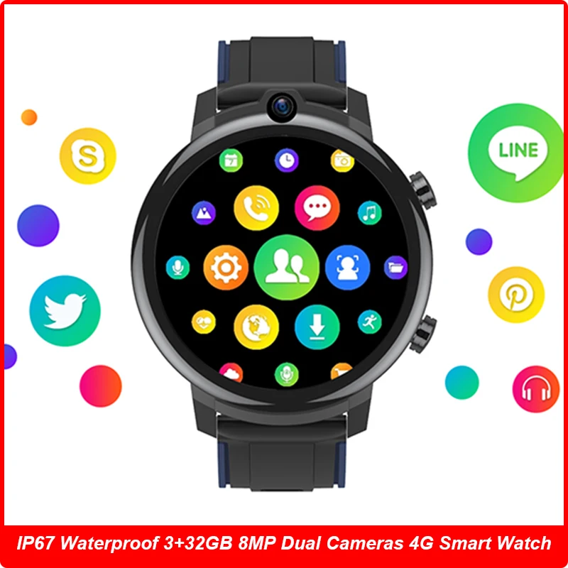 

3GB 32GB Android 7.1 Smart Watch Men 1.6“ 900mAh 8MP Dual Cameras WIFI GPS Sim Card 4G Smartwatch Phone Watch PK KOSPET PRIME 2