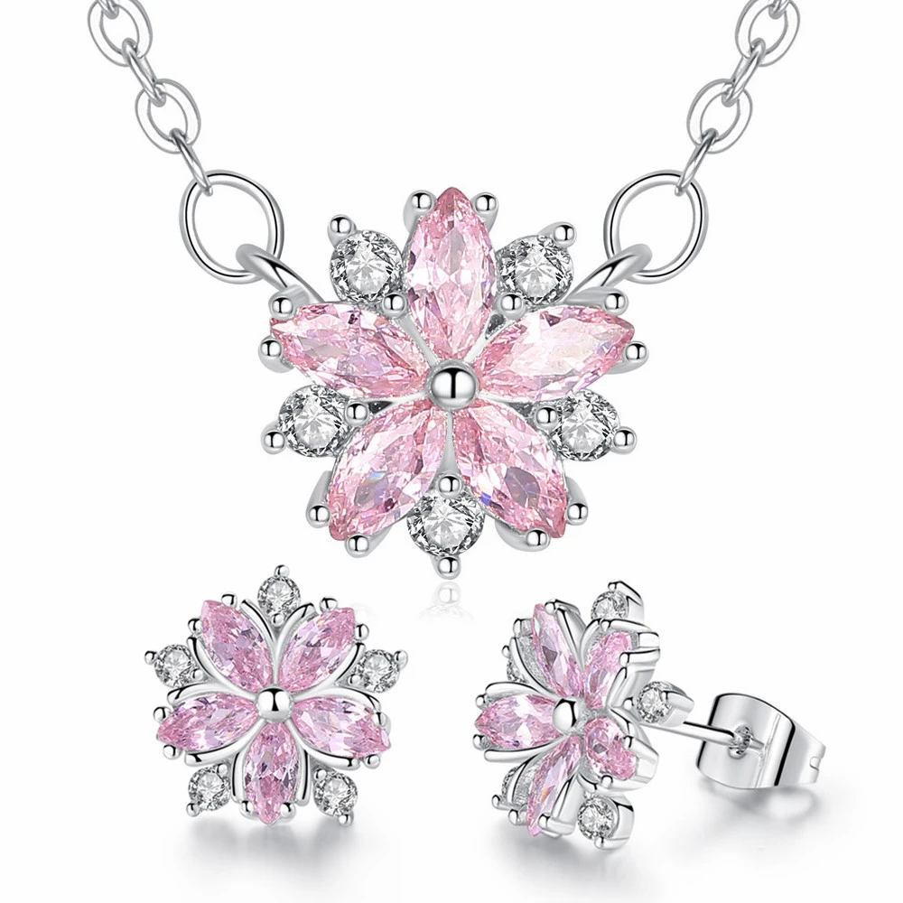 Gioielli di moda romantico Set di gioielli con collana di ciliegie in  cristallo austriaco Set di orecchini con collane di gioielli CZ da  donna|Parure di gioielli| - AliExpress