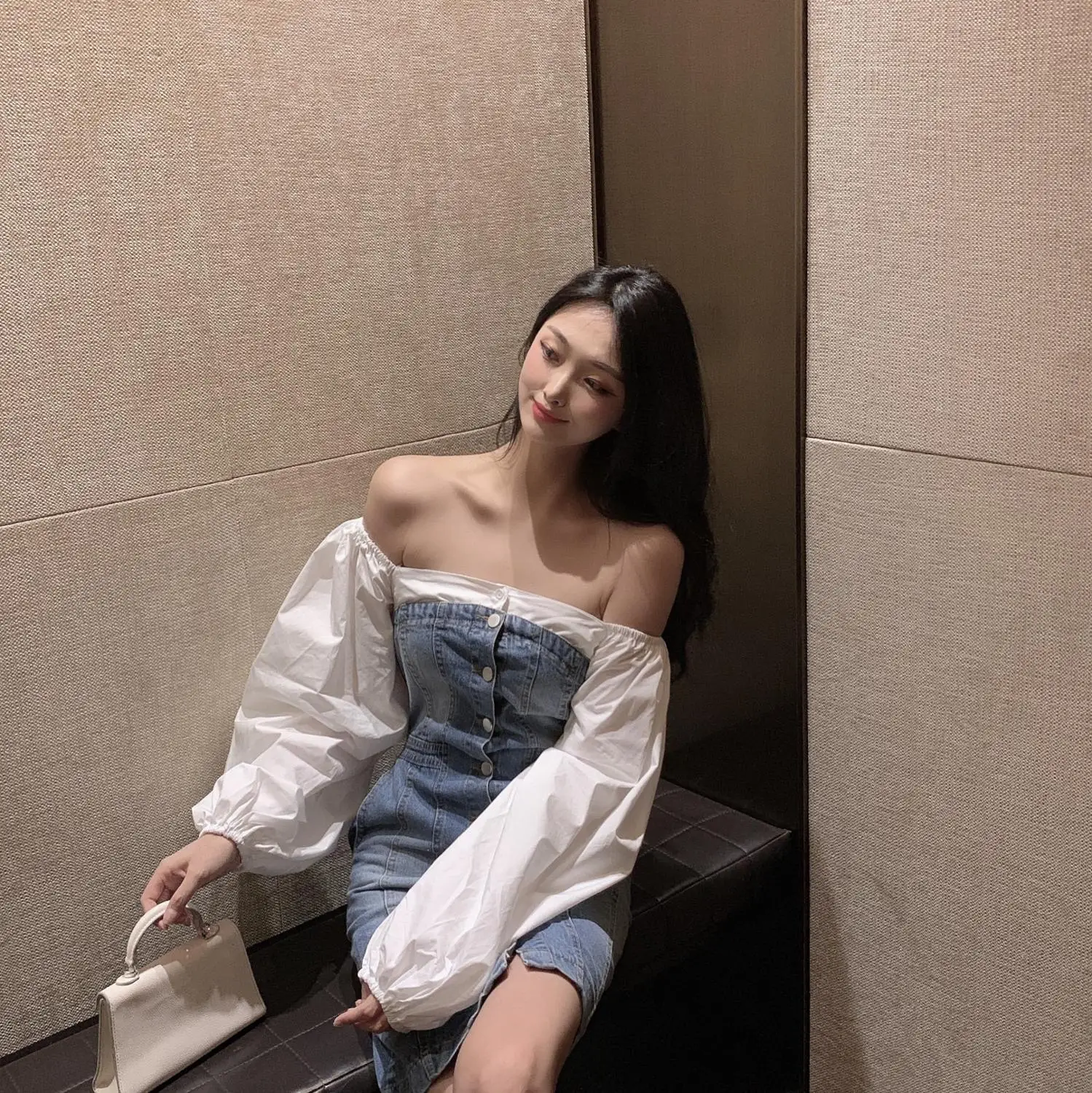 Уличная мода WHITNEY WANG, Сексуальное Лоскутное джинсовое платье для стройных женщин, осенние джинсы, мини-платье