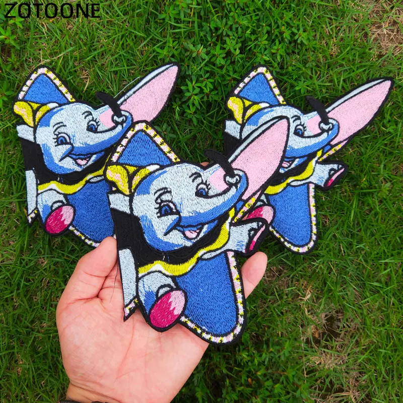 

Dumbo Elephant Embroidery Patches Iron On Patch For Clothing DIY Stickers Sew On Clothes Denim Jacket Backpack Handbag Badges