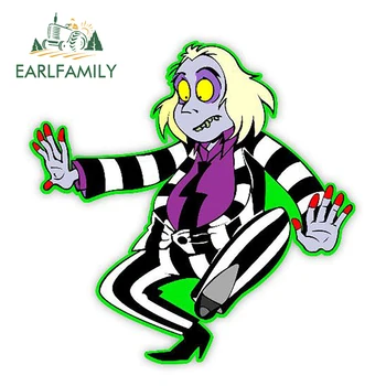 

EARLFAMILY 13cm x 12.9cm Beetlejuice Sticker Car Decals JDM Funny Car Stickers Vinyl Graphic Decor for Car Window Trunk