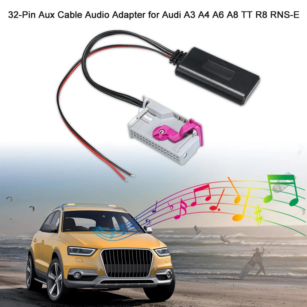 Aux кабель аудио адаптер 32Pin беспроводной BT приемник подходит для Audi A3 A4 A6 A8 TT R8 RNS-E