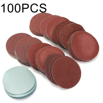 

100pcs Sanding Discs Polishing Hook Loop Backed Pad Round Automotive Sandpaper Sand Sheets Grit Polished Disc