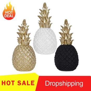 Golden Modern Nordic Style Pineapple Ornament Desktop Creative Metal Finishes Window Home Livingroom Ramadan Decoration for Gift 1