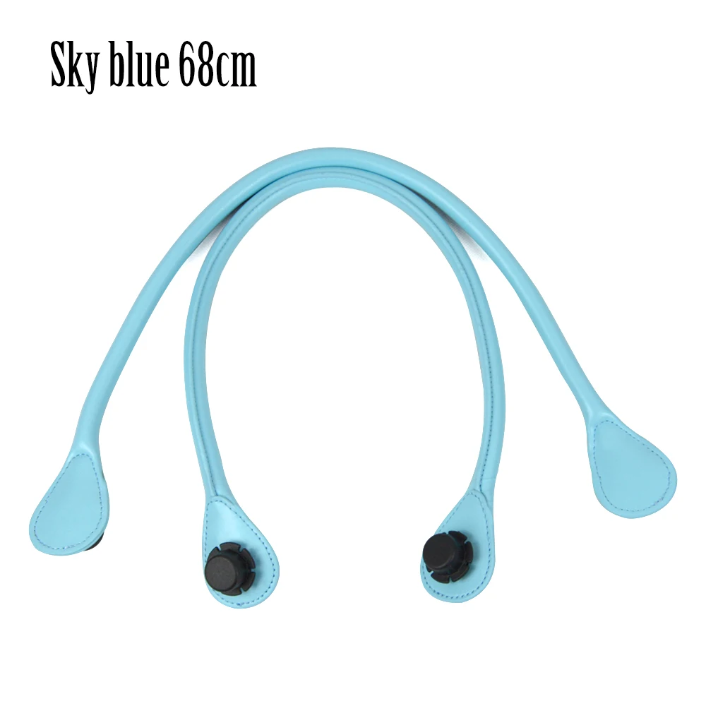 sky blue 68cm TANQU короткий длинный круглый Pu искусственная кожа ручка для Obag классический мини O сумка женские сумки на плечо - Цвет: sky blue 68cm