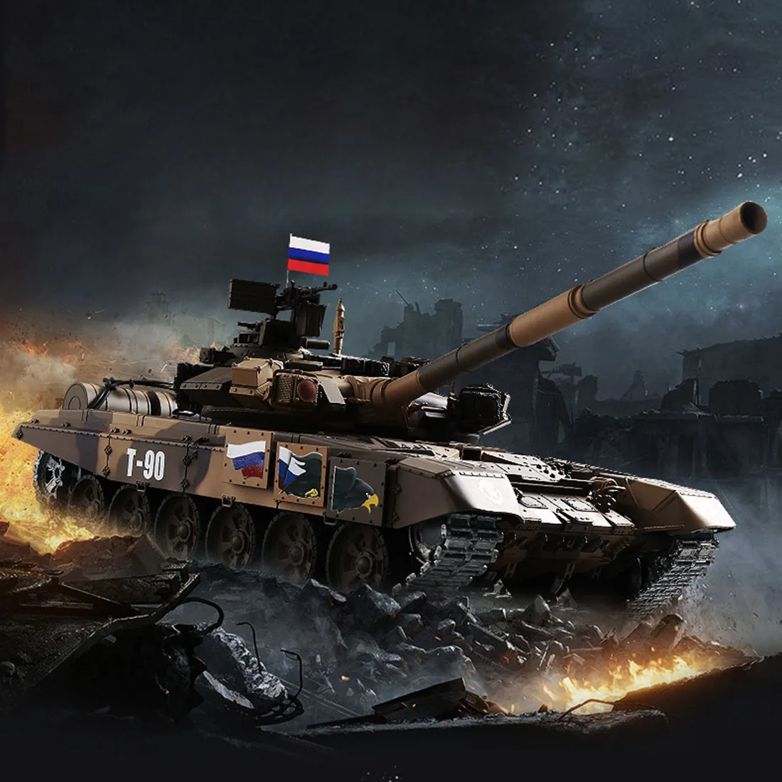 1:16 русский T90 основной боевой танк 2,4G модель дистанционного управления Танк со звуковым дымовым эффектом-металл Ultimate Edition Россия