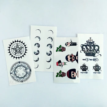 

Waterproof Temporary Tattoo Sticker star totem planet moon crown cartoon leon tatto flash tatoo fake tattoos for women men kid