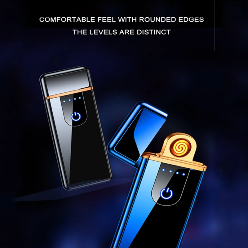 USB Double-sided Ignition Windproof Plastic Cigarette Lighter Portable Charging Touch Induction Rechargeable s | Дом и сад