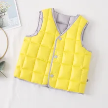Детский пуховый хлопковый жилет; Новинка года; Сезон Зима; стильная детская одежда средней длины для мужчин и женщин; жилет для малышей