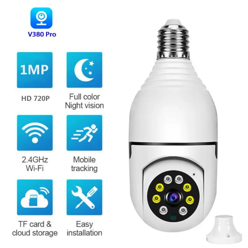 2MP Tuya Smart Life E27 Bulb Lamp Camera 1080P Wifi IP PTZ IR Night Vision Home Security Auto Tracking Video Surveillance | Безопасность