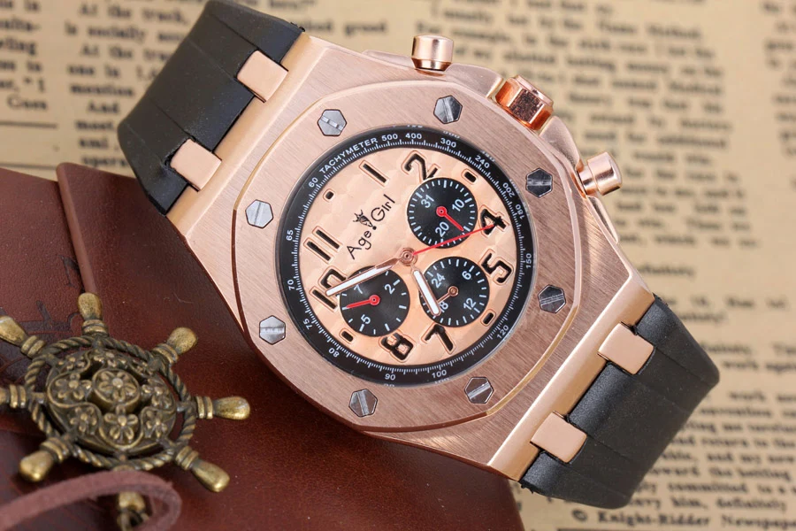 

Men's Luxury Brand New Automatic Mechanical Movement Rose Gold Silver Stainless Steel Rubber Strap Sport Watches Gents Watch