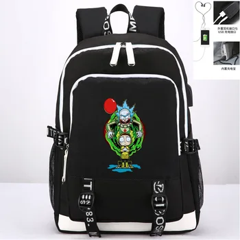 

Anime Rick and Morty multifunction USB charging backpack Boys Girls School Bags Bookbags Men women's travel Shoulder Laptop Bag