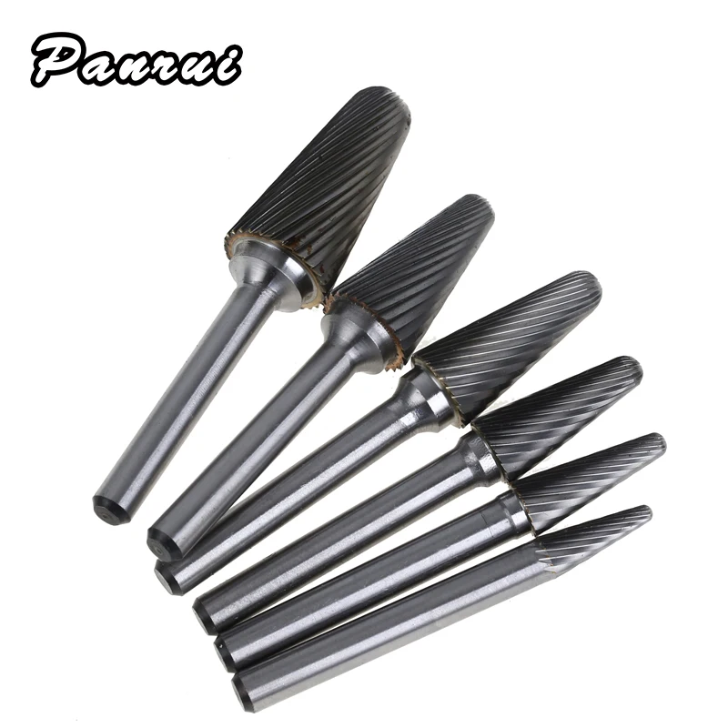 

Conical Head Carbide Grinding Head 1PC Wood Carving Tungsten Steel Rotary Boring Cutter Abrasive Tools LType File Milling Cutter