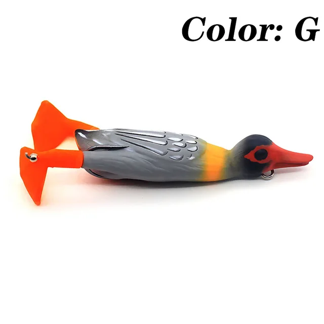1Pcs Double Propeller Flipper Duck Fishing Lures Ducking Frog Soft Bait 9.5cm 11.2g 3D Eyes Artificial Swimbait Day Bass Tackle G