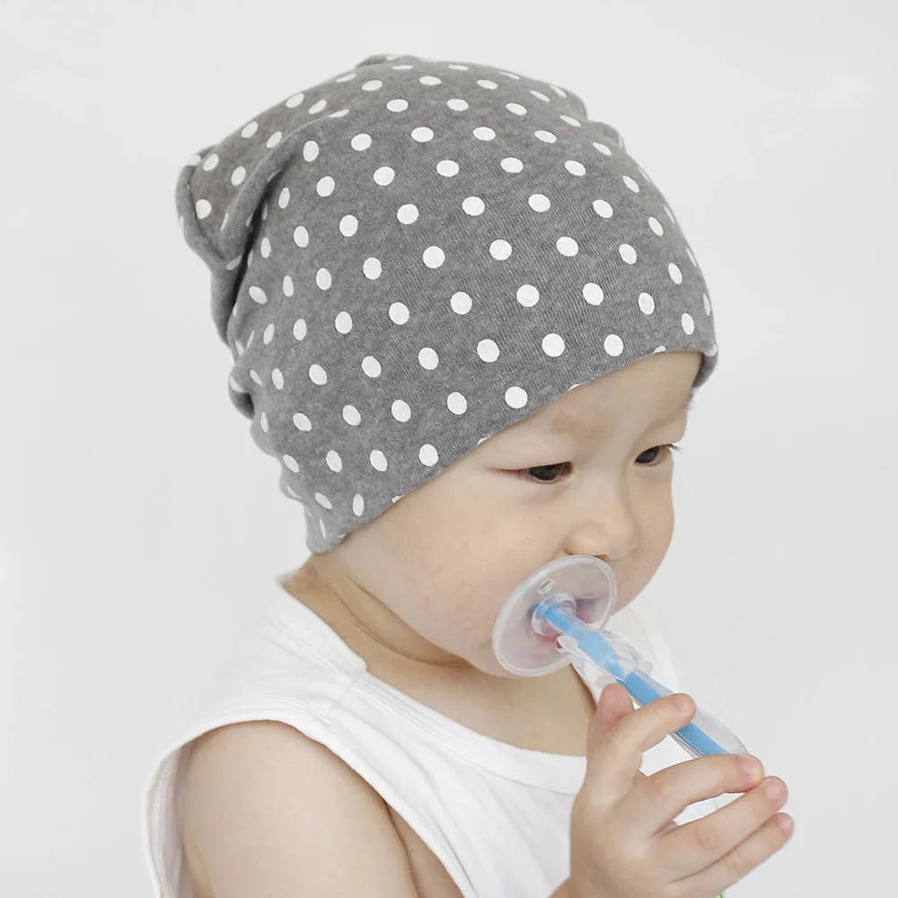 Baby Dot Pullover Cap Baby Hat Knit Cotton Baby Caps For Boys Girls Spring Autumn Winter Children