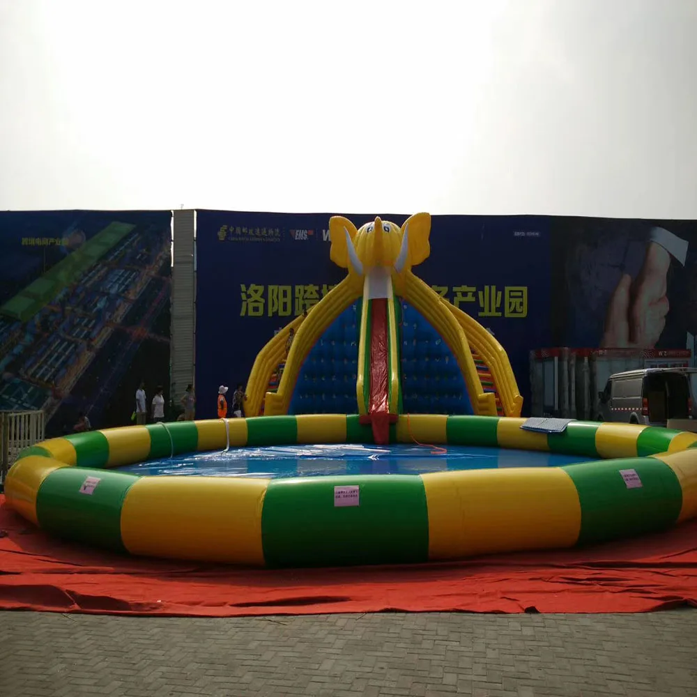 Elephant Inflatable Water Slide Large Flushing Air Cushion Outdoor Mobile Toy Playground