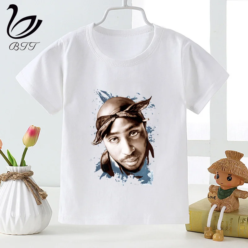 Футболка с изображением американского рэпера Тупака макавели 2pac футболка с мультяшным принтом дизайнерские Детские футболки детская одежда с короткими рукавами