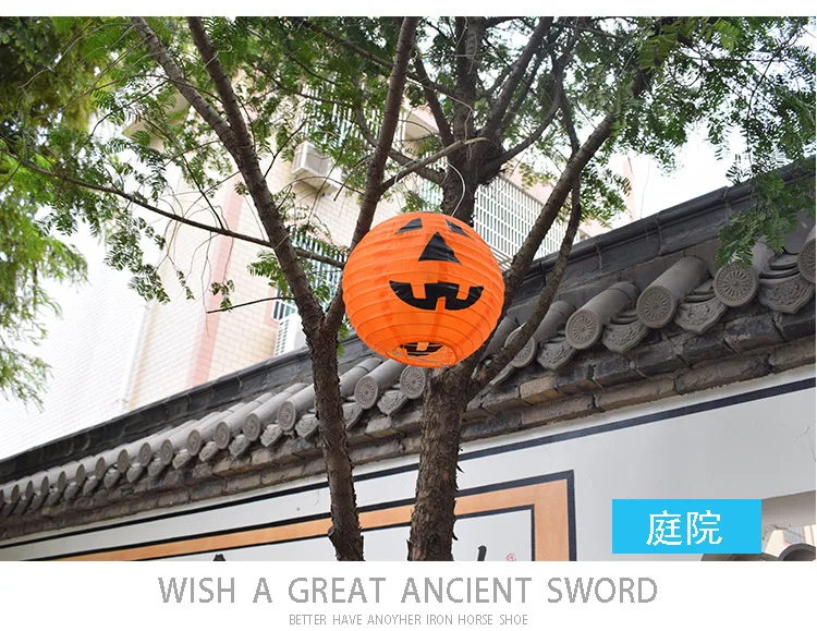 Cross Border for Solar Halloween Christmas Pumpkin Tome Lamp Courtyard Decorative Lights Nonwoven Fabric Hanging Lights