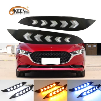 

2pcs Led DRL for Mazda 3 Axela 2019 2020 12V LED Car DRL Driving Daytime Running Light fog Lamp with Turn Signal Headlight