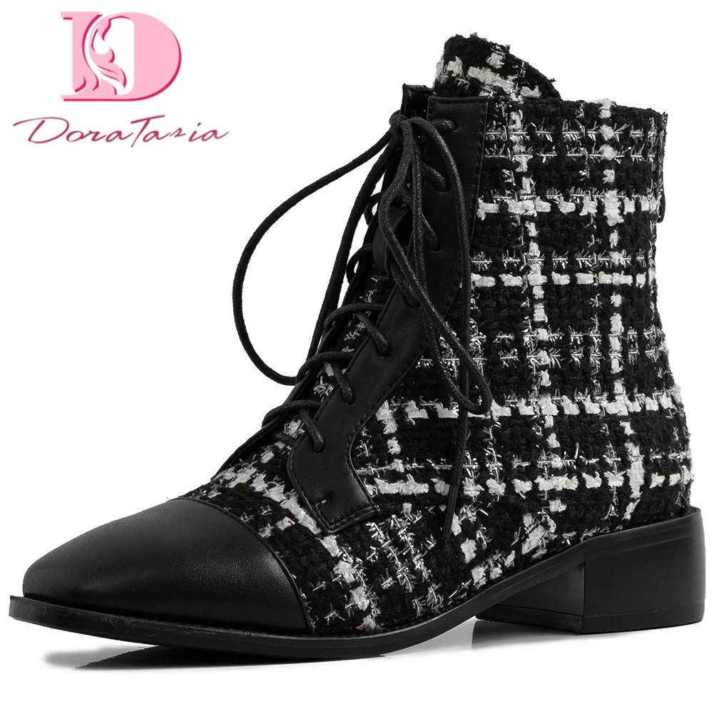 

Doratasia 2020 small big size 31-43 hemp leisure fashion shoelaces Woman Shoes boots comfortable Women Boots female Shoes