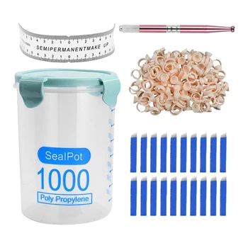 

Permanent Makeup Microblading Kit w/ Pen Needle Ruler Container Ink Ring Cup