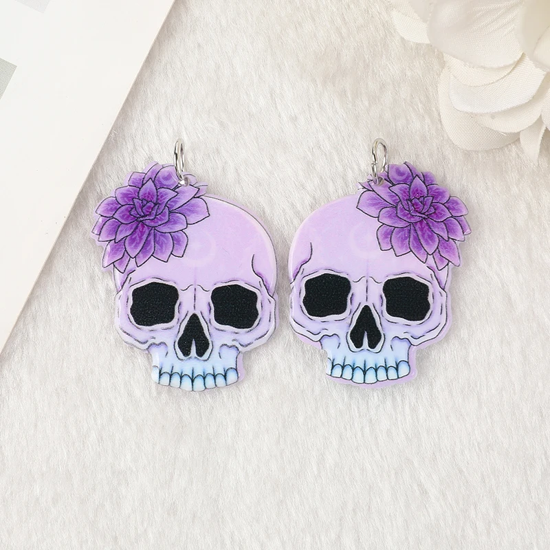 10Pcs Pastel Goth Snake Cat Skull Charms Cute Creative Acrylic Pendant For  Earring Necklace Diy Making