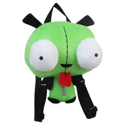 Mochila de peluche de Alien Invader Zim 3D Eyes Robot Gir, bolsa verde bonita, regalo de Navidad, 14 pulgadas, novedad de 2022