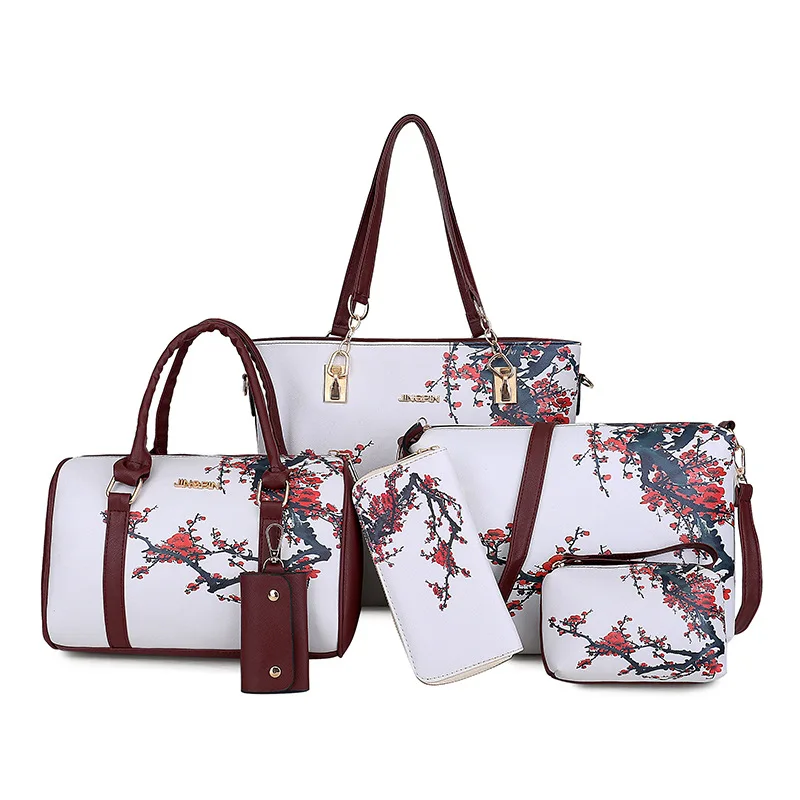 

WOMEN'S Bag 2018 Summer New Products Graffiti Different Size Bags Six Pieces Set Spraying Hand Oblique Bag Women's Large Bag Fas