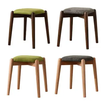 

Household Solid Stool Wooden Exquisite Square Stool