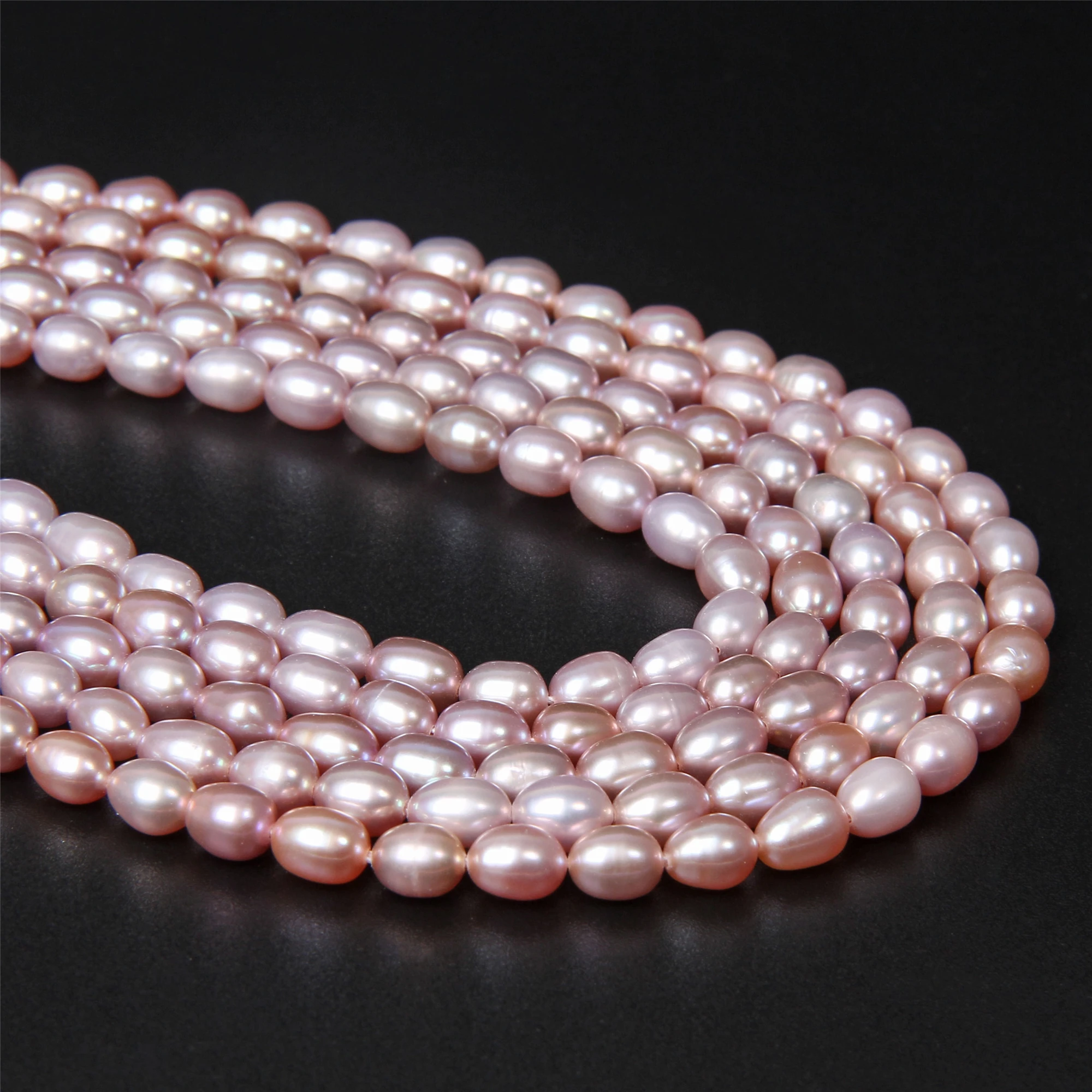AAA 5-5.5x6-8mm lavender rice pearl beads,high luster freshwater pearls 
