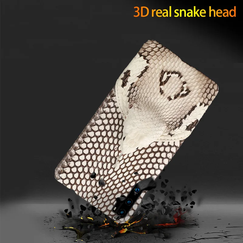 Genuine Leather snakeskins 3D phone case For Huawei P30 Pro mate 20 30 P20 Pro Lite Y9 P SMART 2019 Cove For Honor 10 20 8X Pro