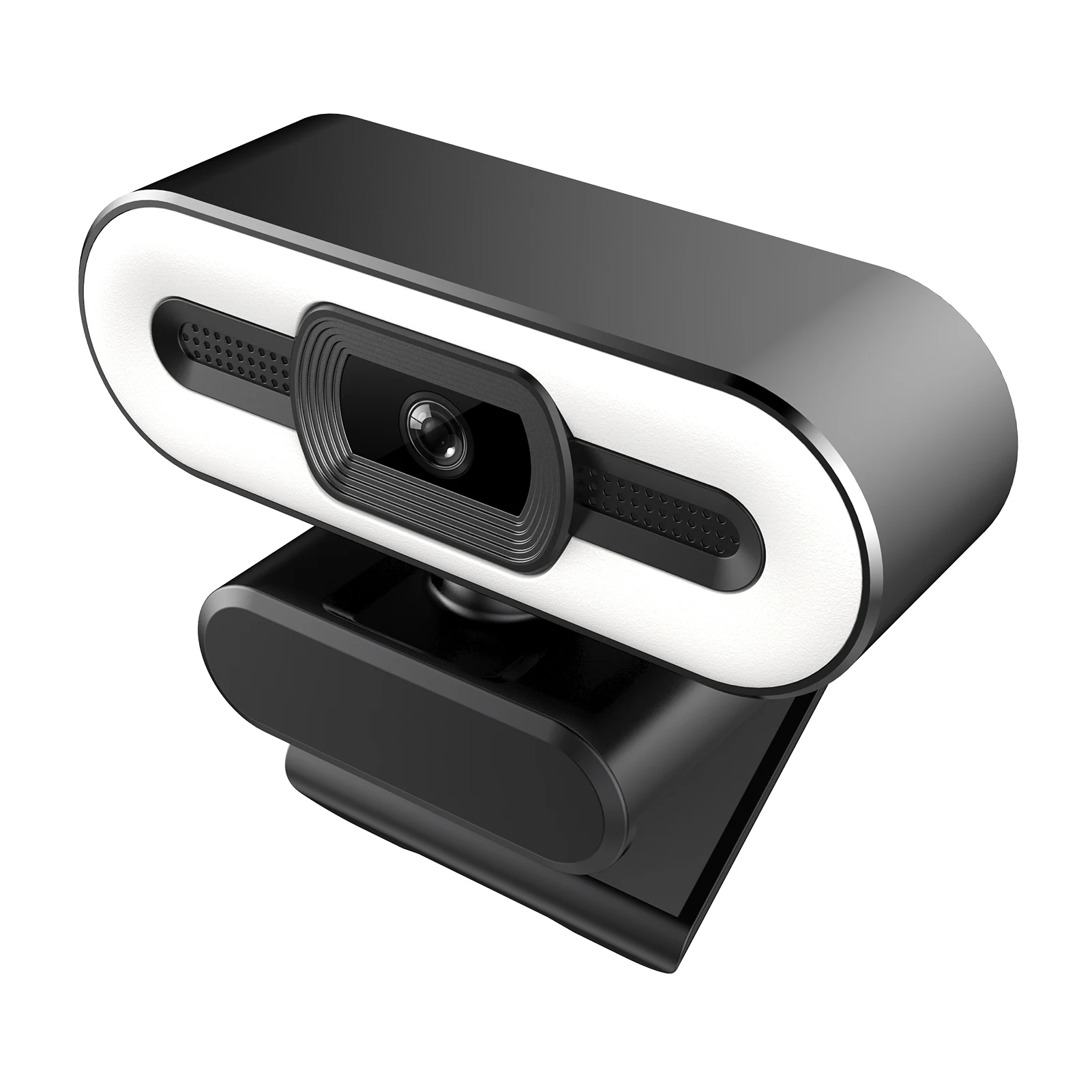 조정 가능한 링 라이트 내장 웹캠 풀 HD 웹 카메라, 고정 초점 광학 렌즈 마이크, USB 컴퓨터 카메라 플러그, 1080P