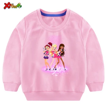 

Children Cute Sweatshirt Toddler Girl Sweatshirt Lolirock Clothes Funny Cartoon Kids Hoodies White Hoodie Princess Baby Pink