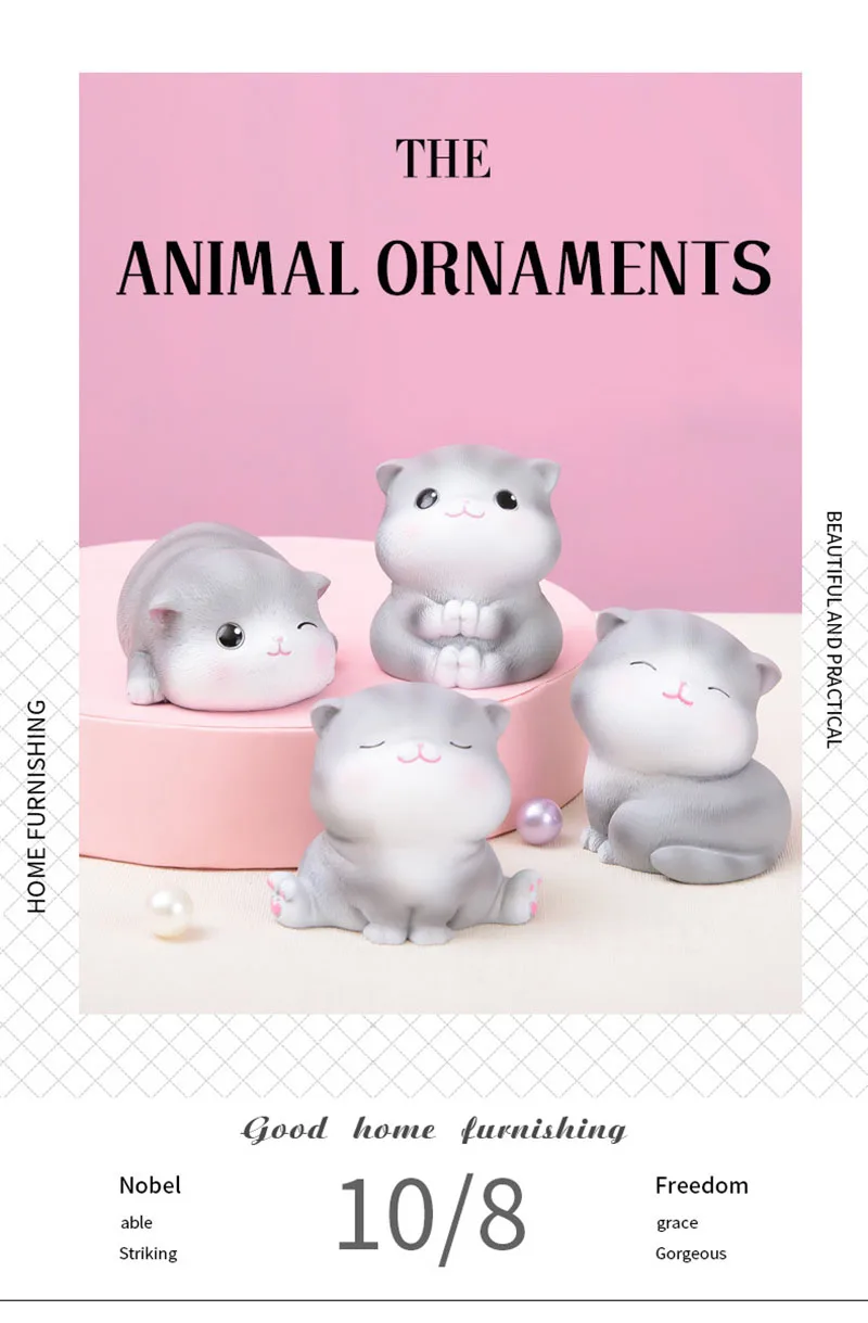 Figura de Ação Escritório em Casa Decoração do Desktop Anime Gato Terno Faça Você Mesmo Modelo Ornamento Speelgoed Carro Artesanato Arte Brinquedos Estátua 5 Pçs 1 Animal/Figuras de dinossauros