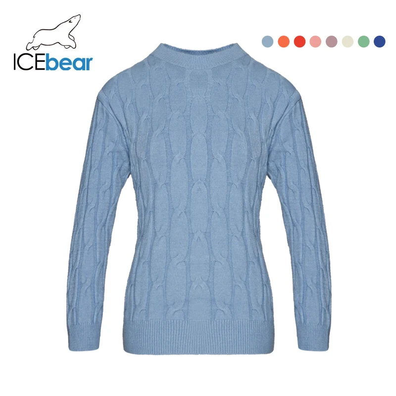 ICEbear женский свитер Осень зима 2019 с круглым вырезом однотонный Теплый Женский