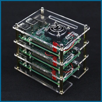 

MICROBOT Raspberry Pi 4 Model B Case Clear Box Cover for Raspberry Pi + Cooling Fans for DIY Raspberry Pi 4/3B+/3B RPI137