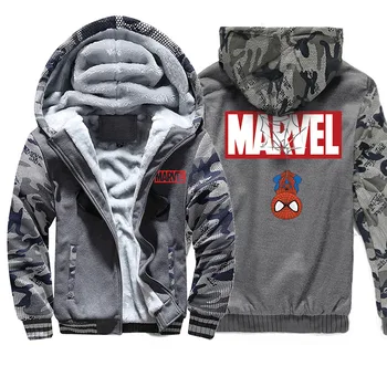 

Fashion MARVEL LOGO Print Camo Hoodies Men Casual Spider-Man Fleece Sweatshirt Marvel Superhero Costume Sportswear Streetwear
