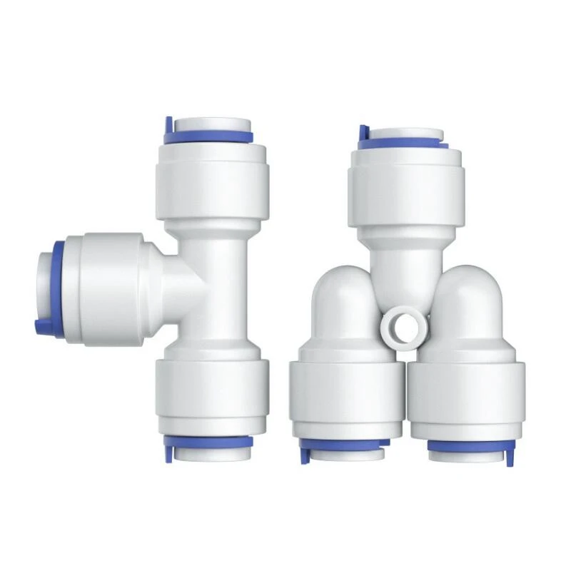 Tee Type RO Water Fitting Male Female Thread Quick Connection 1/4 3/8 Hose PE Pipe Connector Water Filter Reverse Osmosis Parts
