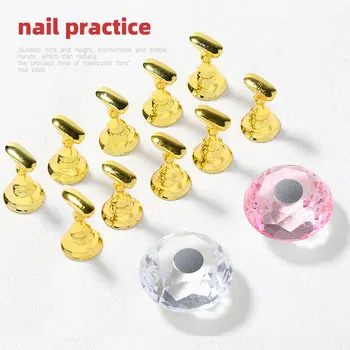 

Nail Art Practice Display Stand Checkerboard Holder Tips False Nails Holder UV Gel Showing Shelf Training Base DIY Manicure Tool