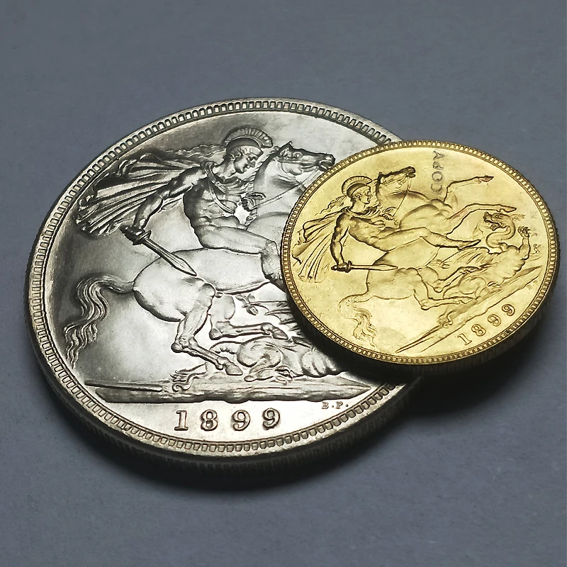 2 шт 1887-1892 Королева Великобритании Виктории монархин копии монет Коллекционная медь копия британская монета - Цвет: 1899