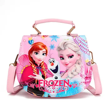 

Disney cartoon Princess Messenger bag cute girl bag baby handbag mini Storage bag frozen Elsa Anna Sophia