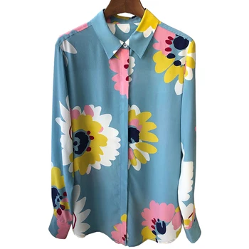

2020 New Women 18mm 100% Real Silk Shirt SO0011