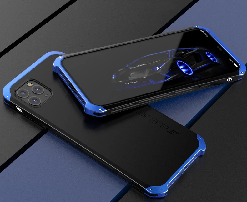 Shockproof Armor Phone Case For iPhone 13 12 Pro MAX 13 Mini 11 XS XR SE 2 8 7 6 Case Aluminum Metal Bumper Matte PC Cover Coque