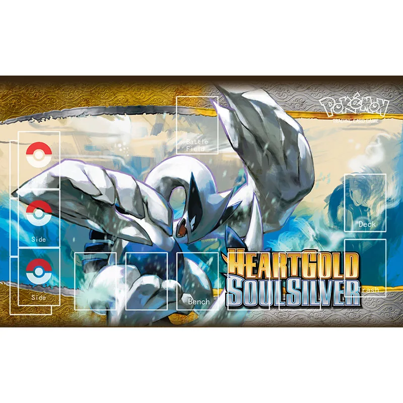 Игровой коврик с покемоном аксессуары для PTCG сердце золото душа серебро лугия