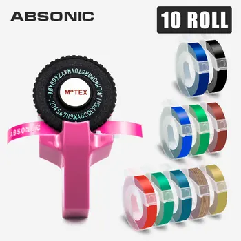 

Absonic Small Motex E101 Manual Typewriter 3D Embossing Colorful Label Tape Compatible for Dymo 3D Embossing 9mm Label Maker
