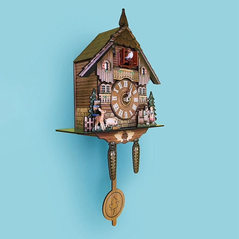 Cuckoo Clock Living Room Wall Clock Retro Style Forest Cuckoo Alarm Clock Wall Watch Children Decorations Home Alarm