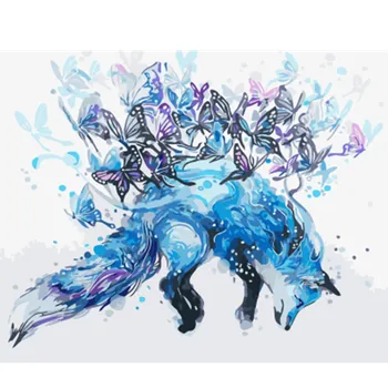 

DRAWJOY Framed Picture Wolf DIY Painting By Numbers Colorful Picture Home Decor For Living Room Hand Unique Gifts GX3504